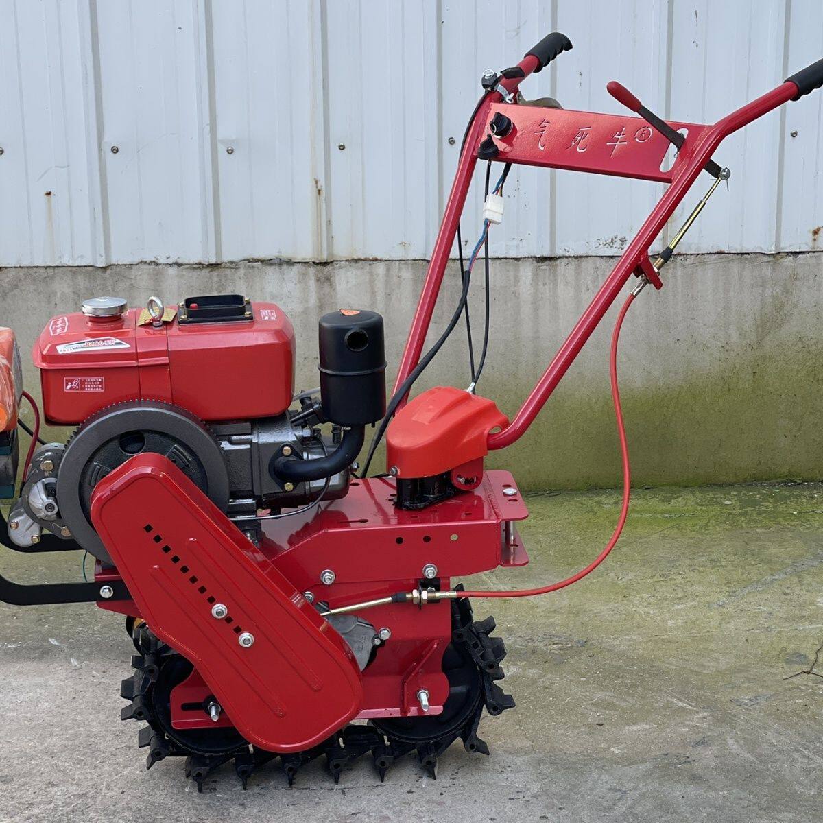 Chain track micro tiller gasoline multifunctional agricultural trencher plowing diesel cultivator seeding fertilizing flip plow