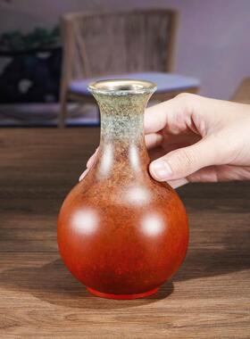 厂家直销铜花瓶《浮翠流丹》铜工艺品酒柜装饰品插花干花装饰花瓶