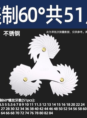 纯美制 公制+英制 公+英+美制螺纹量规 螺纹牙规 罗纹样板 螺纹规