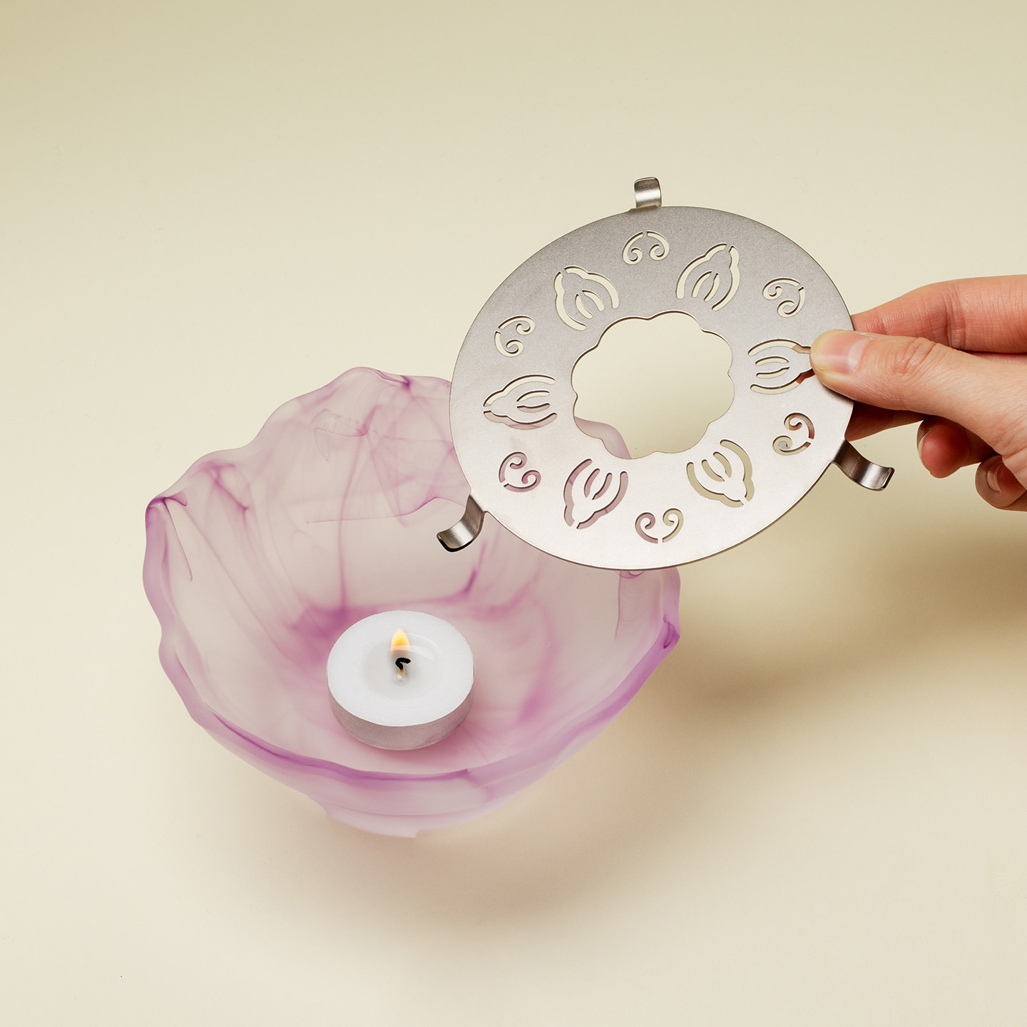 梵汝 粉彩琉璃温茶炉中式创意莲花蜡烛加热温茶器室内家用暖茶炉,淘宝优惠券,粉丝福利购,淘宝优惠卷