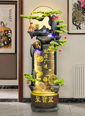 高山流水生财摆件聚宝盆