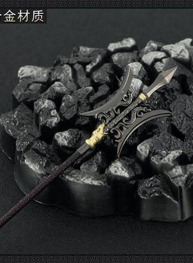 薛仁贵传奇影视周边方天画戟双月版全金属工艺品摆件模型
