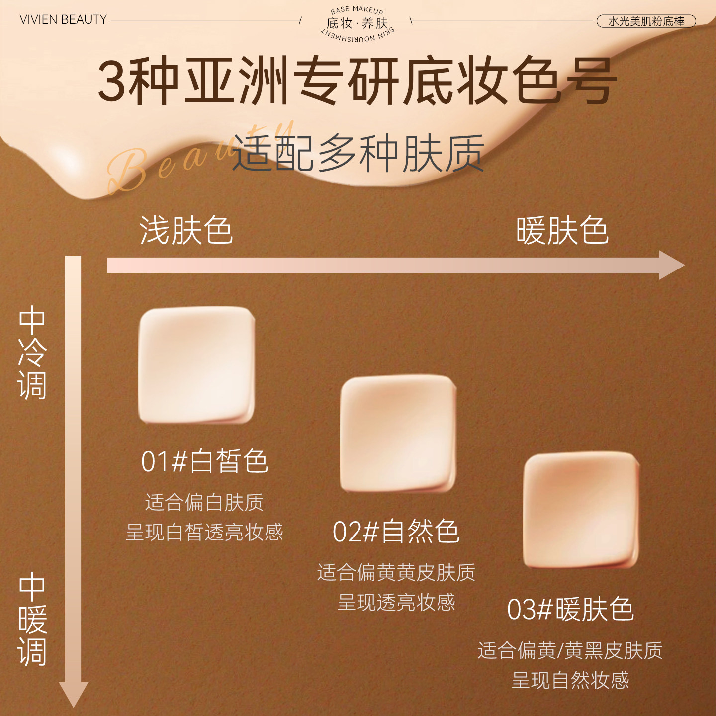 VIVIEN BEAUTY双头粉底棒液橡皮擦遮瑕膏控油官方正品旗舰店干皮,淘宝优惠券,粉丝福利购,淘宝优惠卷