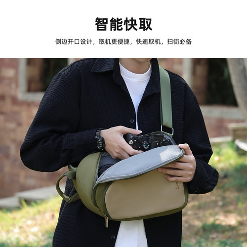 Cwatcun香港卡登单肩斜挎相机包男女单反镜头收纳包防水时尚1机2镜户外摄影包适用索尼佳能r50 r10富士尼康z5 - 图0