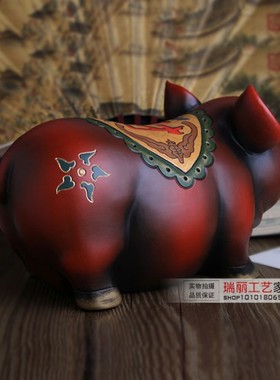陶瓷猪店铺开业礼品柜台装饰摆件招财乔迁新居客厅玄关电视柜摆设