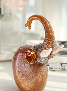 意器 琉璃摆件大象客厅样板间酒店软装酒柜玄关装饰书房吉祥招财