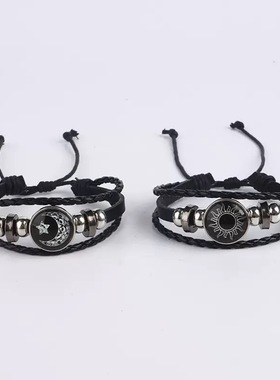 闺蜜感应手链情侣日月恋人时尚智能饰品发光手环炫酷百搭编织首饰