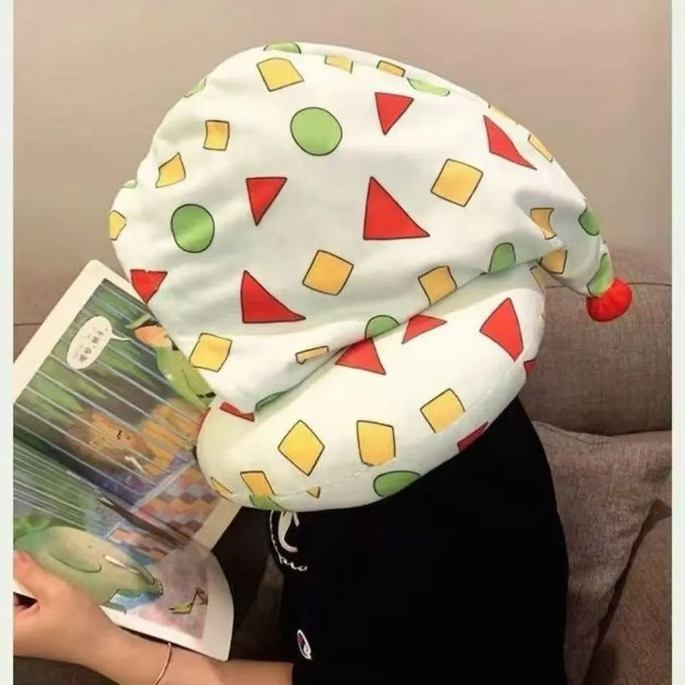 卡通小新u型枕带帽便携式午休飞机旅行枕便携舒适睡觉枕办公礼品 - 图2