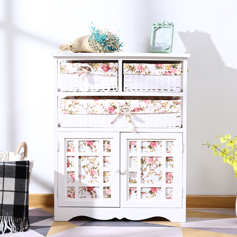 卧室实木床头柜田园经济收纳斗柜简约北欧床边储物柜子白色小户型,淘宝优惠券,粉丝福利购,淘宝优惠卷