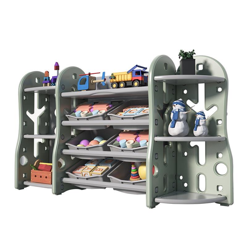儿童书架玩具整理柜子收纳架宝宝收纳柜婴儿幼儿宝宝置物绘本储物 - 图3