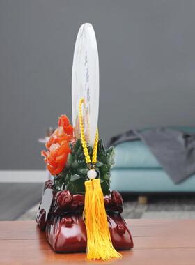 富贵平安家居摆设招财纳福五福临门平安扣摆件仿玉树脂工艺品送礼