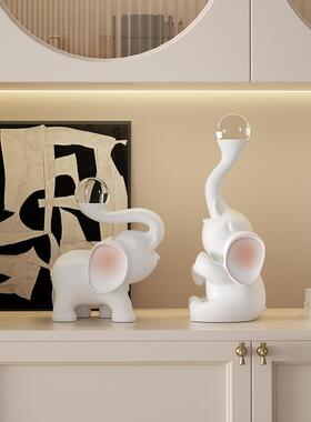 招财如意大象摆件创意家居客厅酒柜玄关办公室寓意好的乔迁装饰品