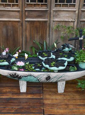 庭院水景假山流水摆件户外阳台小鱼池造景入户花园布置水系景观