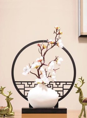 新中式摆件中国古风禅意客厅玄关酒柜茶室角几花瓶摆件家居装饰品