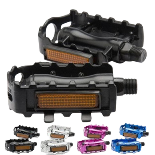 山地车铝合金脚蹬全铝脚踏自行车单车彩色脚踏板防 - 图2