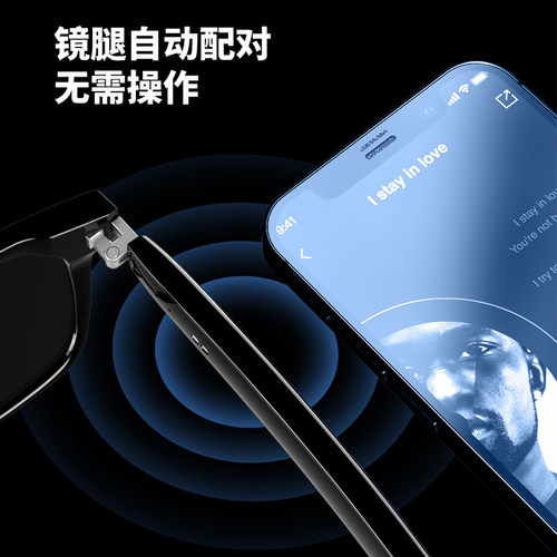 智能蓝牙眼镜耳机一体二合一听歌音频蓝牙降噪耳机眼镜运动非骨传导概念防蓝光眼镜耳机 - 图0
