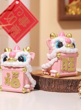国潮舞龙醒狮摆件办公室工位桌面摆件家居装饰品创意喜庆新年礼品