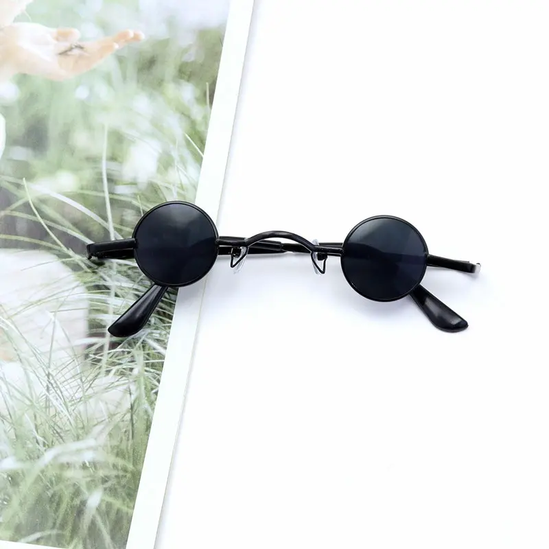 冷少迷你小墨镜男款高级感圆框太子镜师爷搞笑小镜片太阳眼镜复古 - 图1