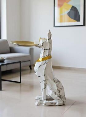 客厅装饰沙发电视柜家居托盘乔迁新居大型创意落地绅士狗摆件轻奢