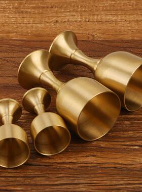 黄铜高脚酒杯铜酒杯供水杯圣水杯供奉家用小酒杯水杯摆件