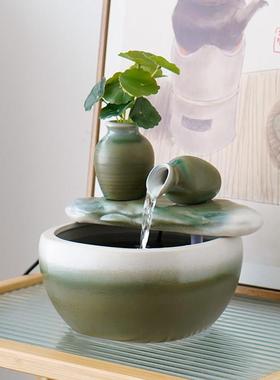 时来运转风水球流水生财摆件循环水家居客厅茶桌办公室招财装饰品