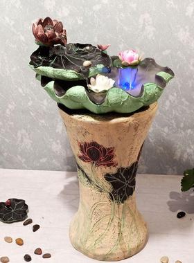 开业礼品假山流水喷泉摆件风水轮客厅室内招财落地水景创意加湿器