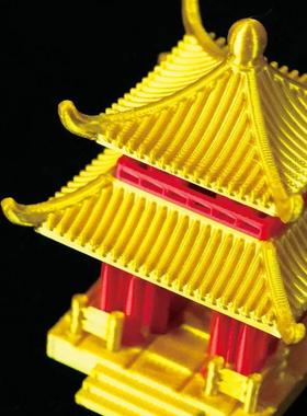 鎏金色宫廷国潮diy高颜值微景观摆件装饰鱼缸造景覆古中国风精致