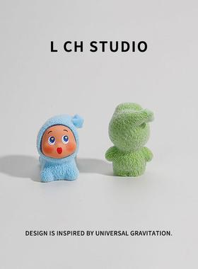 个性创意萌粒植绒小星星人治愈系情绪稳定神器桌面装饰品车载摆件