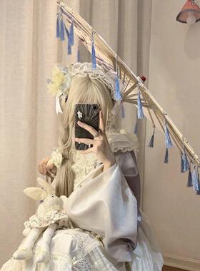 青花瓷油纸伞古装风流苏伞汉服伞汉洋折衷伞中华娘网红拍照道具伞