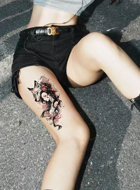 高颜值卡通艺妓彩色纹身贴持久