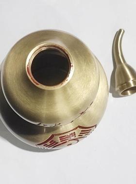 黄铜葫芦摆件八卦葫芦办公室居家摆件纯铜护色八卦底葫芦空心铜器