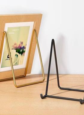 家用相框照片支架画框平板摆件装饰架陶瓷圆盘托架钟表展示支撑架