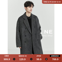 NE mens clothing advanced senses full fur coat men goose suede liner 2023 Winter new fur coats in the middle of the long trend