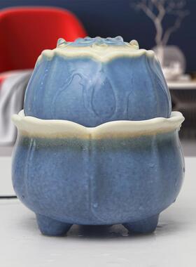 桌面陶瓷静音喷泉流水摆件卧室小型号风水轮办公室加湿器创意礼物