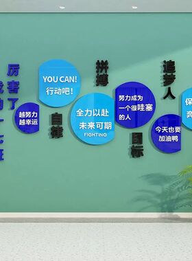 办公室墙面装饰企业文化墙设计公司会议室布置励志标语背景墙贴纸