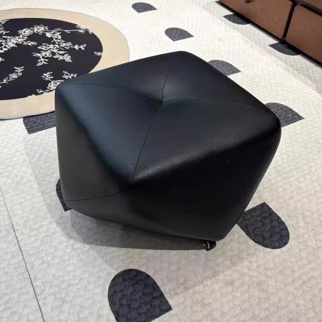 Light luxury leather octagonal stool, living room sofa stool, creative foot stool, small pouf, home low stool, shoe changing stool, doorway