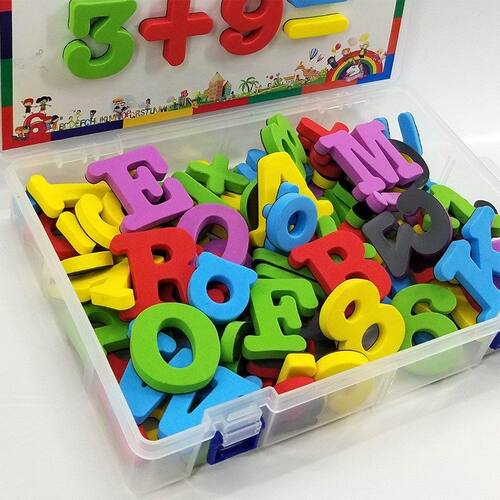 磁力黑板墙贴儿童早教益智文具数字英文字母大小写塑料冰箱磁性贴 - 图1
