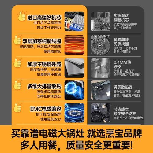 烹宝商用大功率电磁炉15KW饭店灶台20KW大型牛羊肉汤食堂大锅灶 - 图1