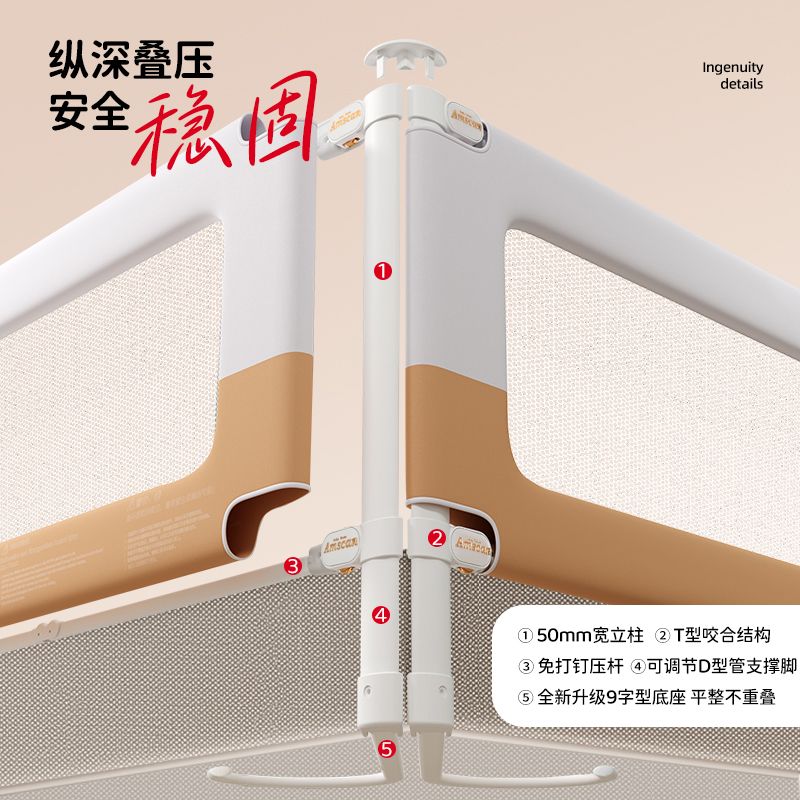 床围栏宝宝防摔防护栏儿童床边防掉挡板婴儿加高升降床护栏一面