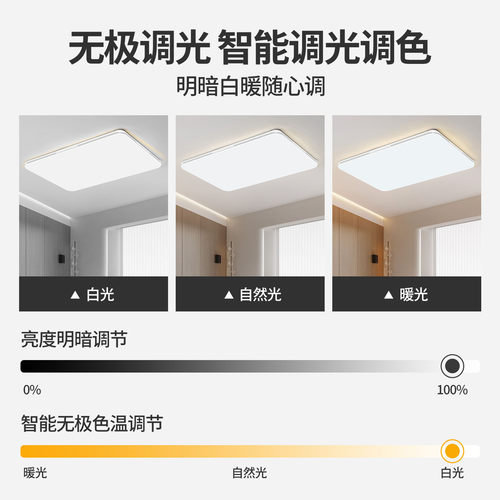 客厅灯简约现代大气2026新款全光谱主灯大灯具超亮led护眼吸顶灯 - 图1