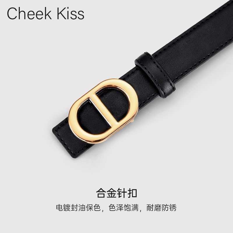 官网小c&k皮带女款2025新款黑色真皮女士腰带百搭装饰配牛仔裤带