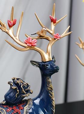 招财福鹿摆件客厅电视柜酒柜玄关乔迁新居结婚礼物软装家居饰品