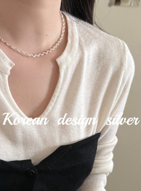 「波浪麻花」s925纯银项链女款新轻奢小众高级感锁骨链送礼闺蜜