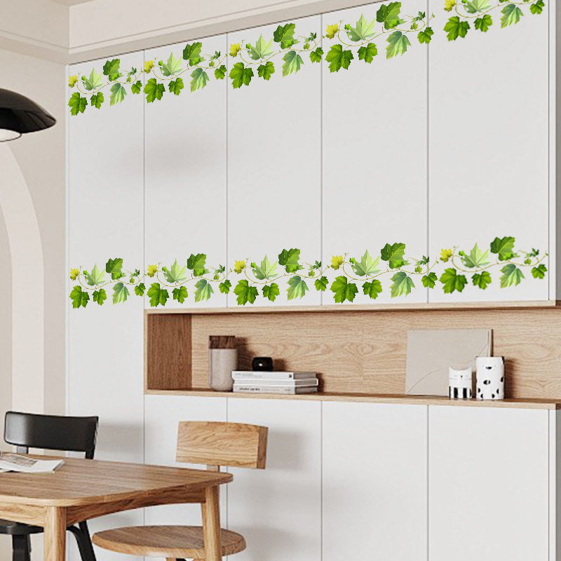 门边窗边墙壁装饰布置贴纸清新绿色植物绿叶墙角线自粘防水墙贴画,淘宝优惠券,粉丝福利购,淘宝优惠卷