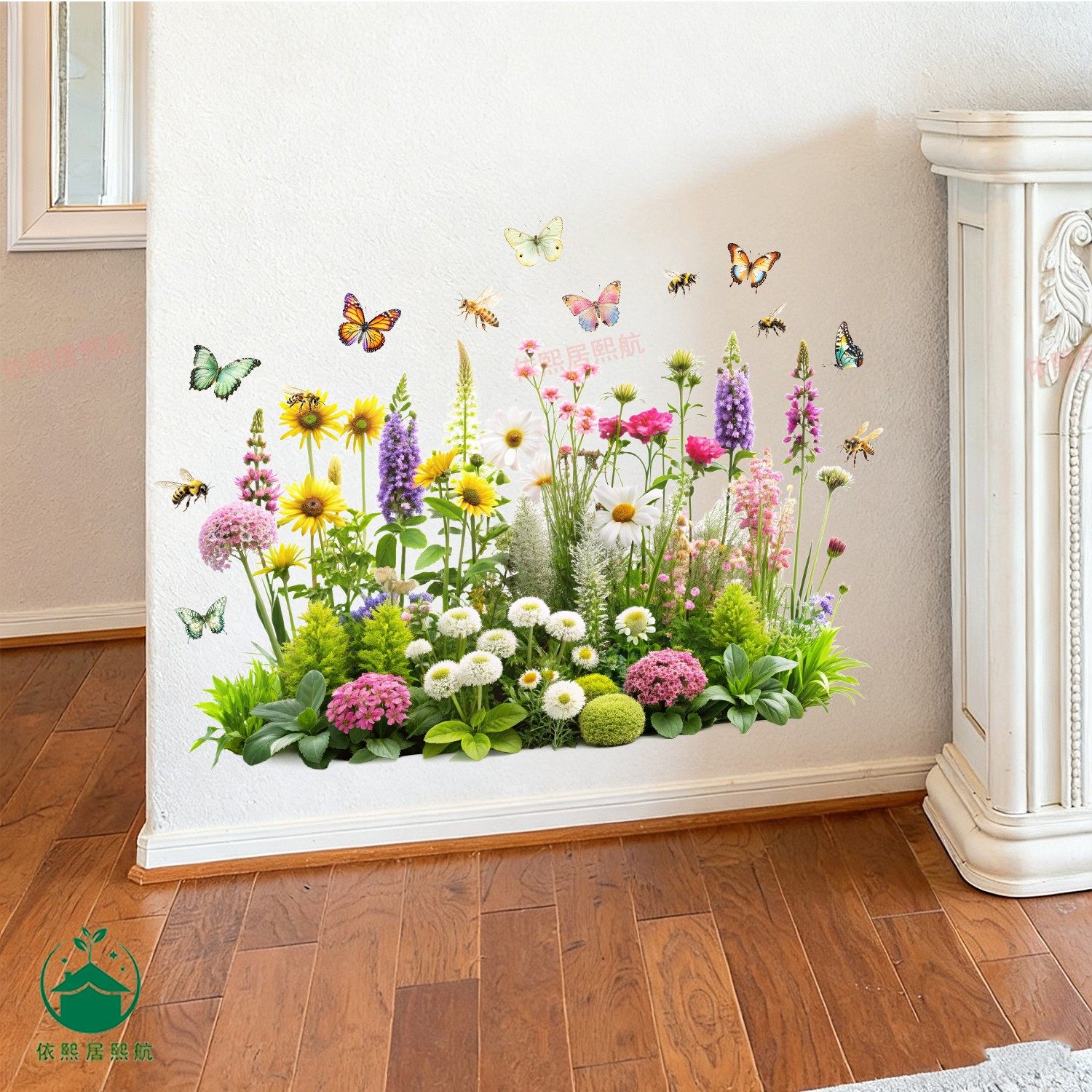 栅栏蔷薇花踢脚线墙贴纸卧室墙角装饰遮丑客厅玄关家居布置自粘画,淘宝优惠券,粉丝福利购,淘宝优惠卷