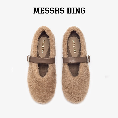 MD女鞋·冬珞·毛毛鞋女秋冬新款复古软底毛毛玛丽珍百搭平底单鞋 - 图3