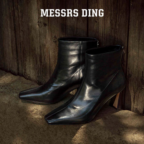 [博主同款]MD女鞋·斯人·时装靴高智感胎牛秋冬高跟靴MESSRSDING - 图3