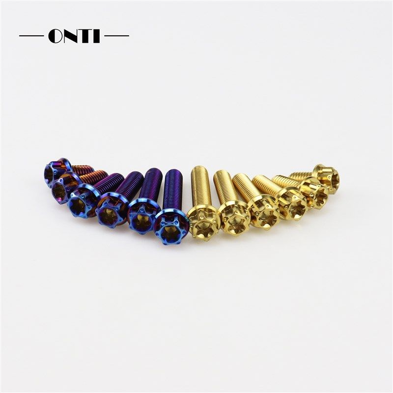 ONTi钛合金内外梅花法兰螺丝M6Xy10/15/20/25/30烧蓝小牛摩托改装,淘宝优惠券,粉丝福利购,淘宝优惠卷