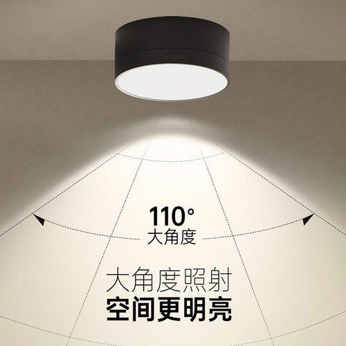 飞利浦led明装筒灯圆形射灯超薄客厅免打孔吸顶灯过道走廊天花灯 - 图1