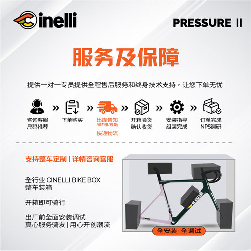 CINELLI西耐力2025新款PressureⅡ [赛车绿]全碳纤维破风公路车架 - 图3